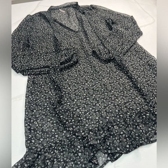 Free People Black Sheer Retro Dress Size Small Shift - Picture 2 of 5